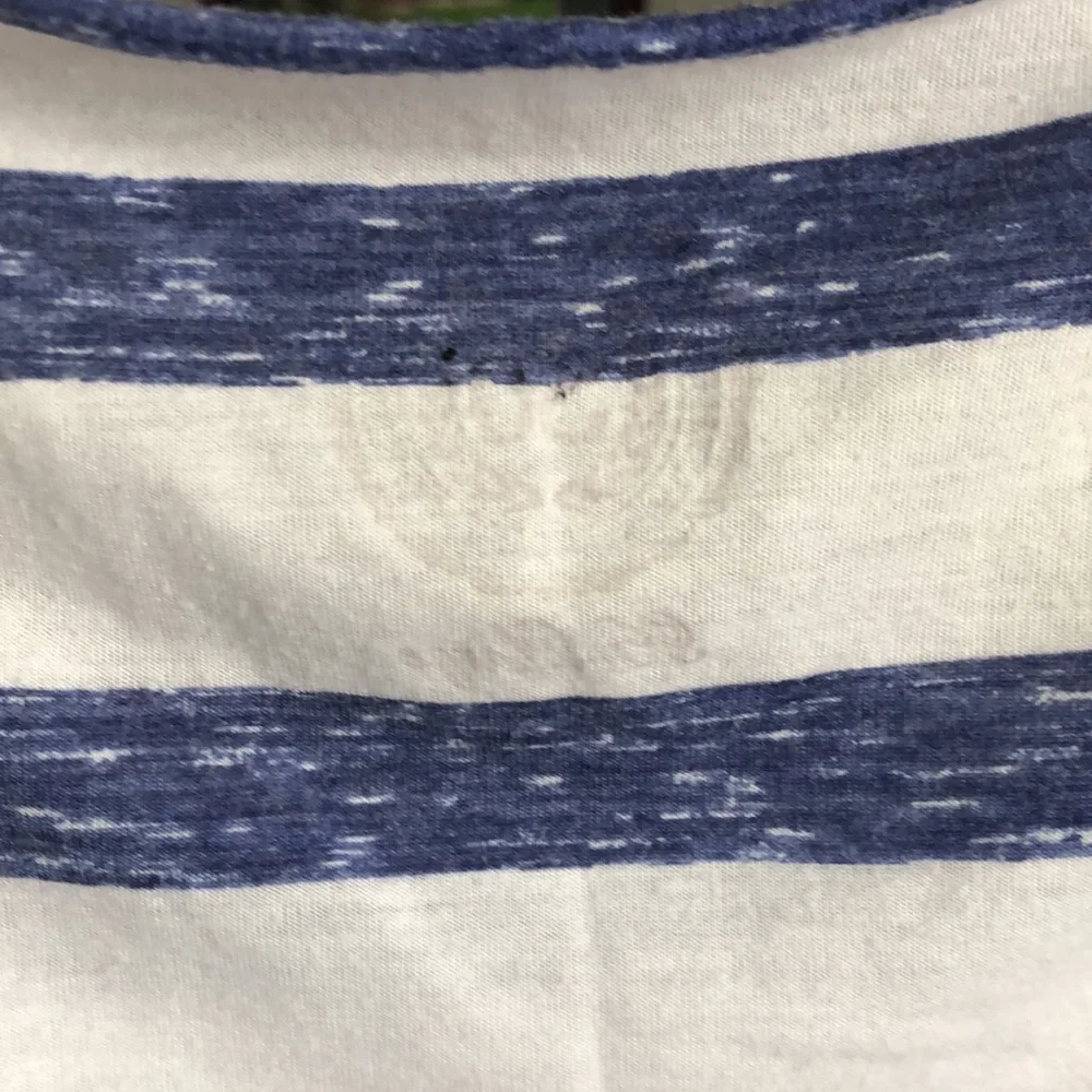 SO Top Girls Size Large Blue‎ White Striped Short Sleeves Scoop Hem